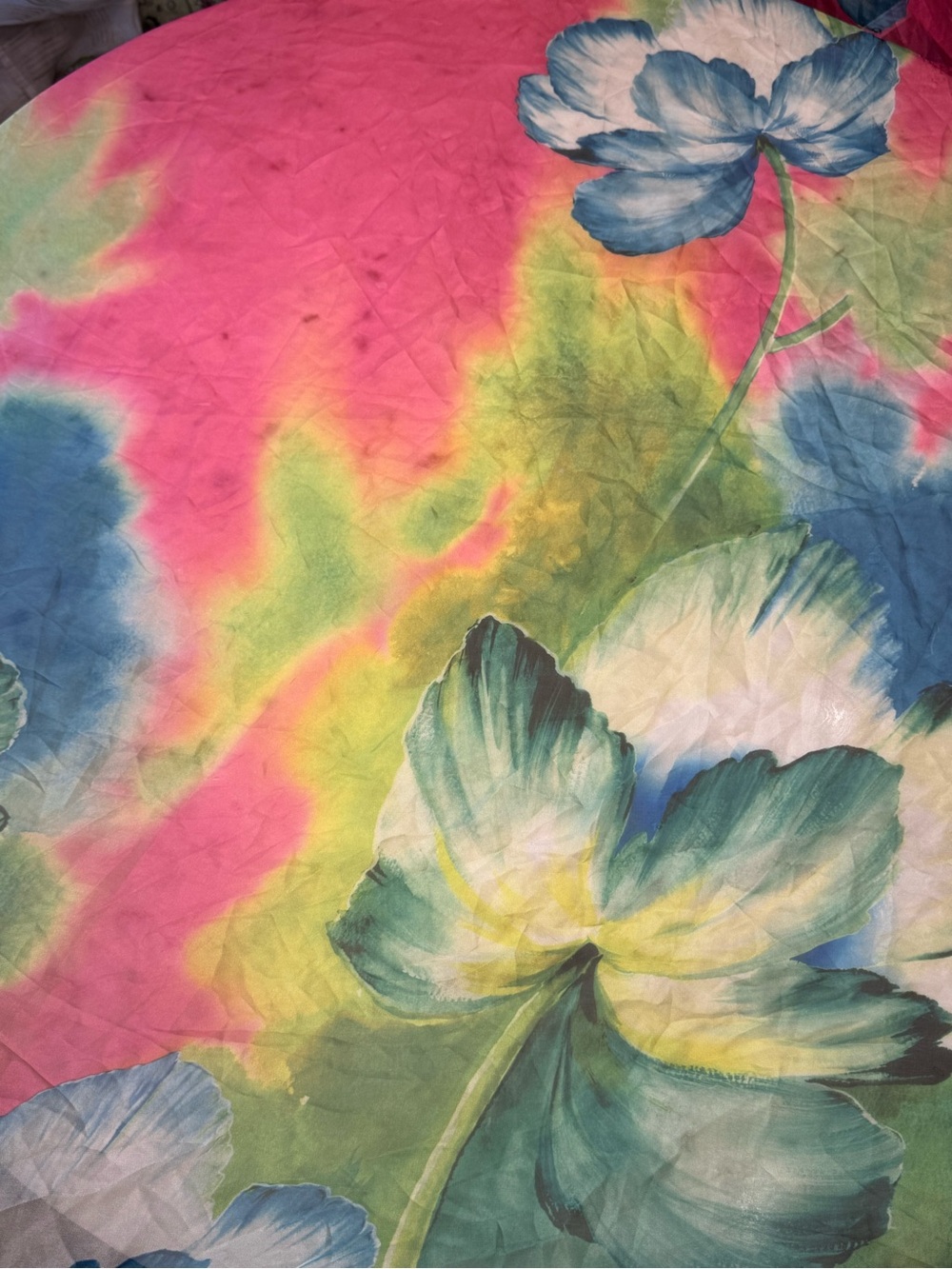 ππΈπ Bright Sarong Floral Silk Scarf - Pink, Yellow, Blue ππΈπ - Picture 5 of 5